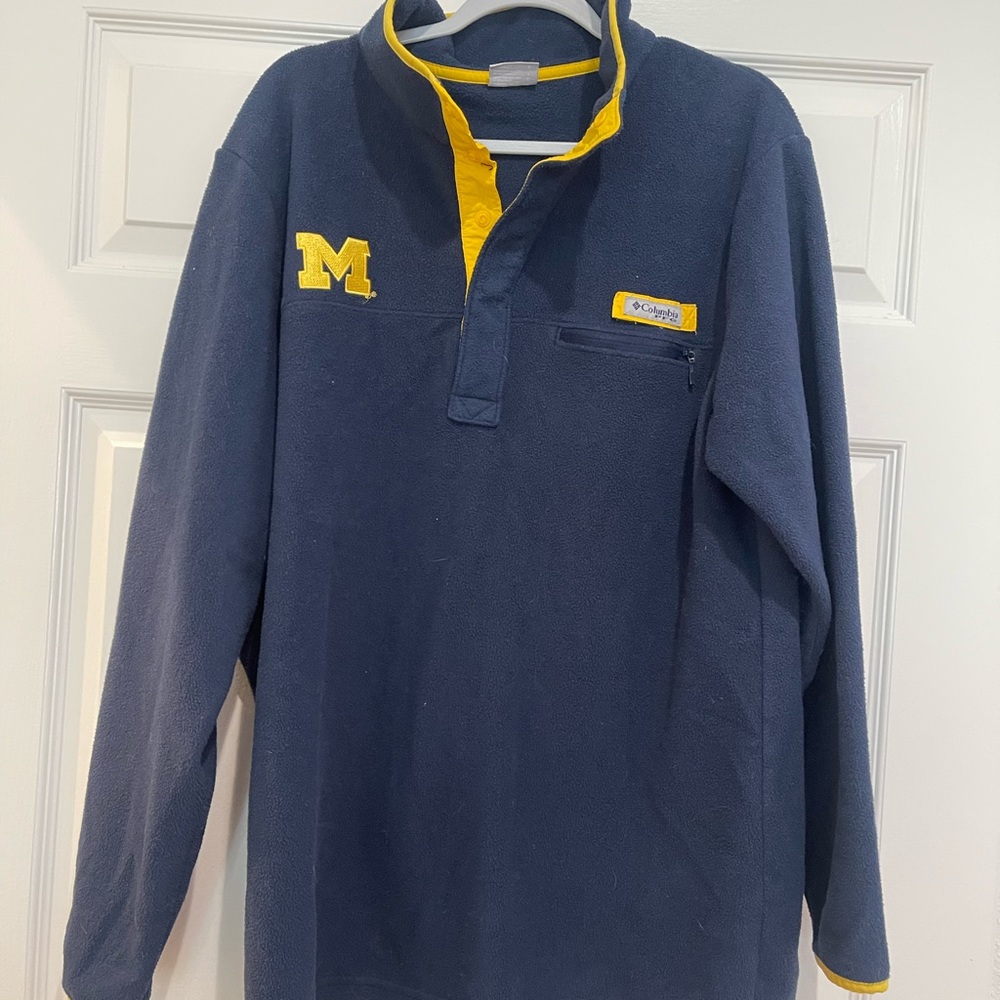Columbia University of Michigan Navy and Yellow Pullover